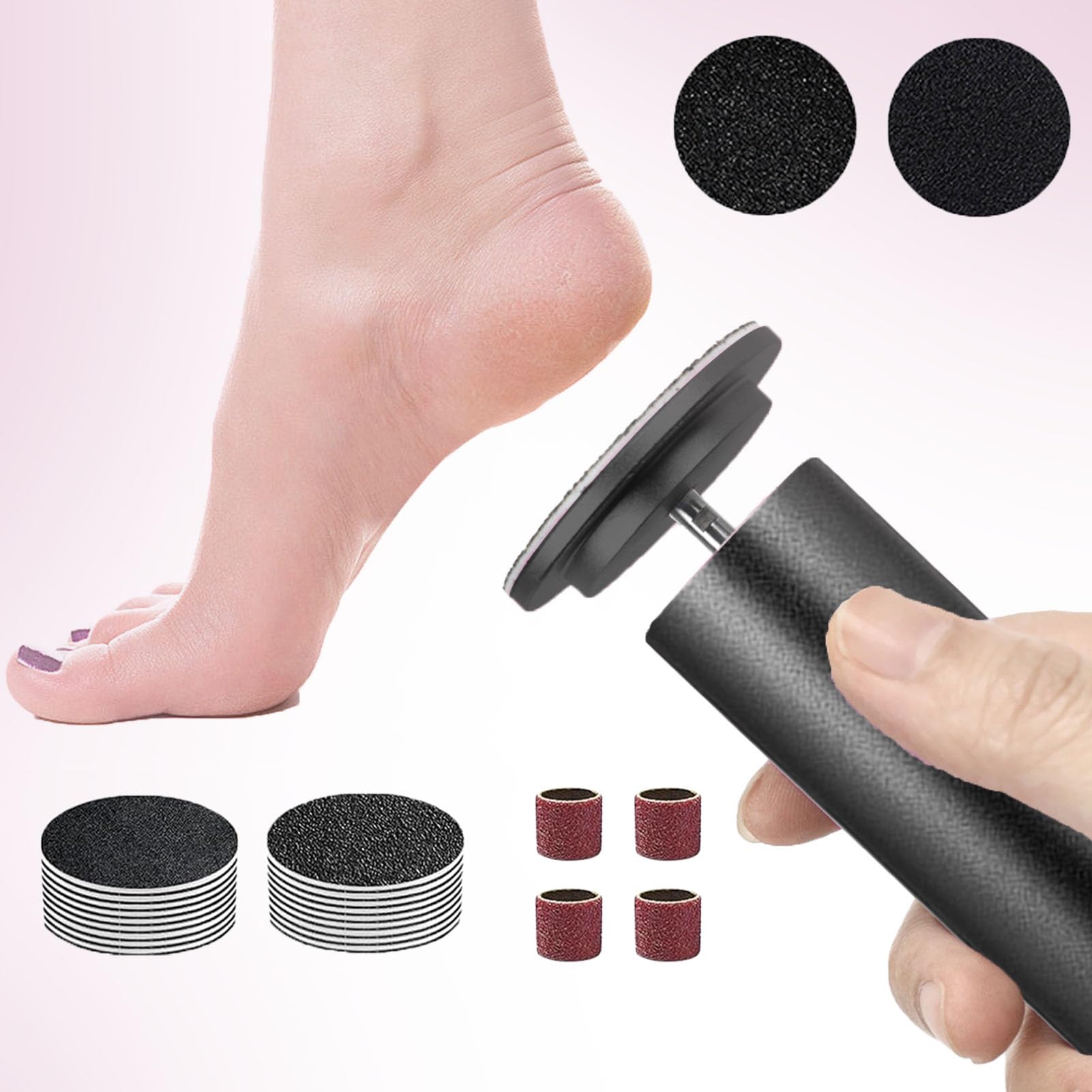 Lime électrique pour callosités et perceuse à ongles noire avec 80 accessoires