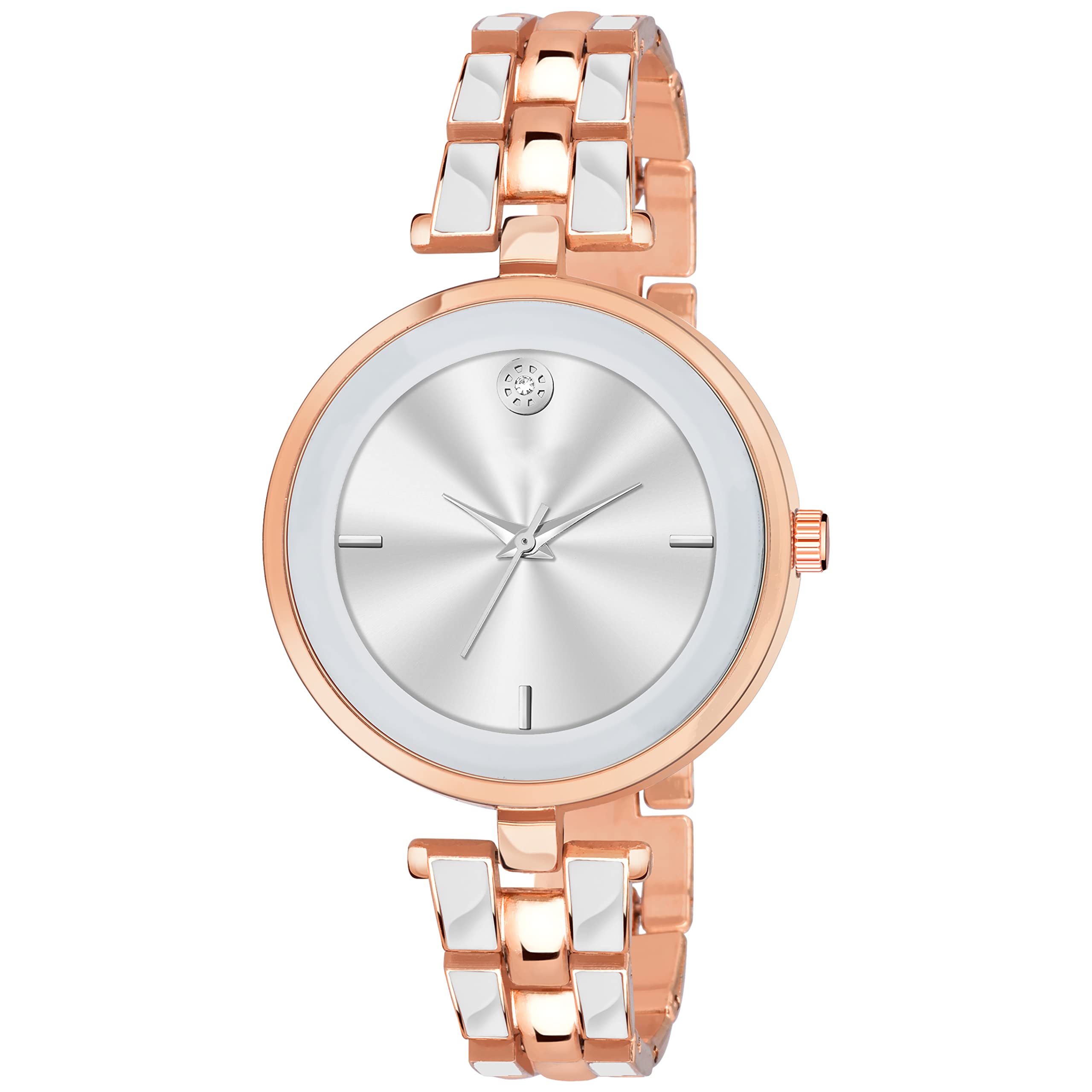 Stunning White Mina Design Rosegold Strap with Solid dial Colours Watch for Womens (B0C661SHSJ) Amazon Price History, Amazon Price Tracker