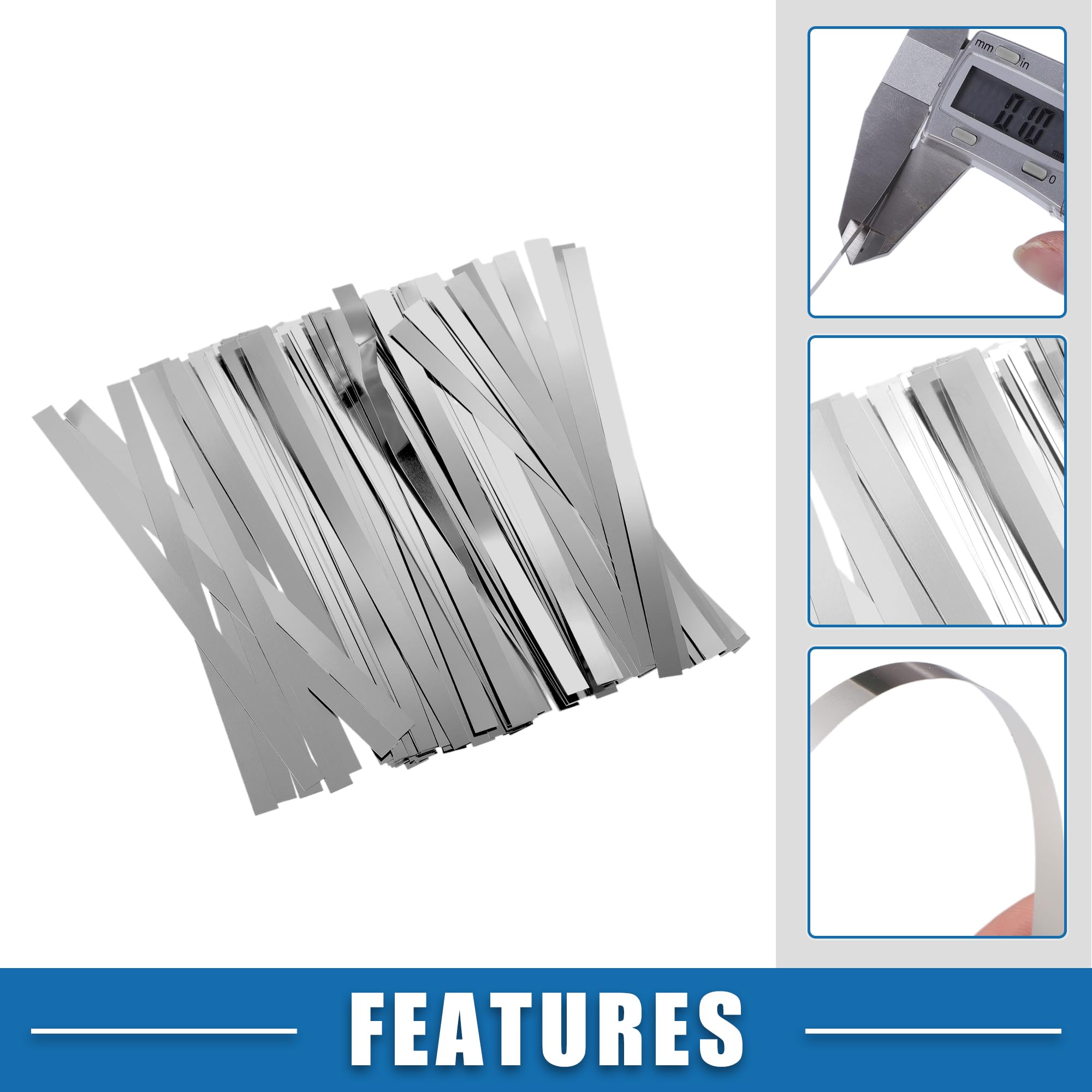 A ABSOPRO Strisce di Nichel Puro 0.1x4x100mm per batterie 18650 (Set di 100)