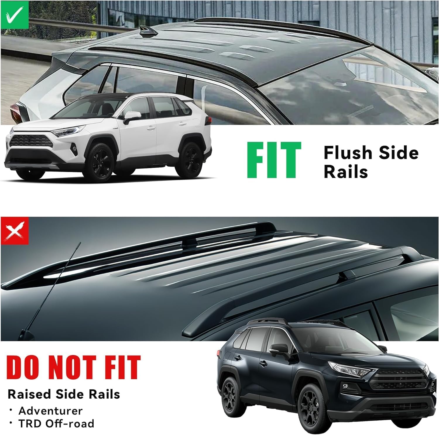 Aluminum Roof Rack for RAV4 RAV-4 2019-2024 crossbars for Secure Luggage Cargo Storage Durable for Travel Adventures(2PCS)