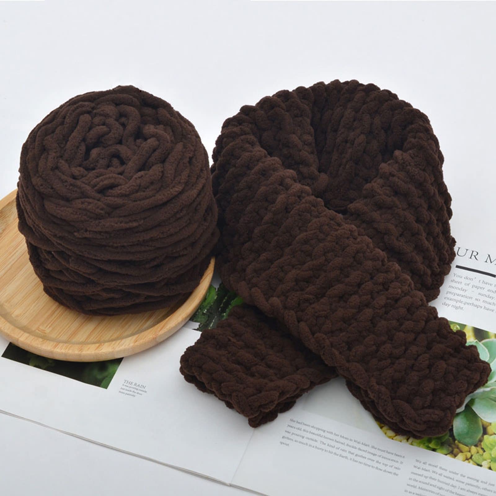 Breiwol, 4 x 100 g meerkleurig breigaren voor haken, zacht, grof garen voor garenprojecten, voor maken van pluche ballen, handgemaakte tassen, truien, schoenen, hoeden, dekens, sjaals (kleurenmix B