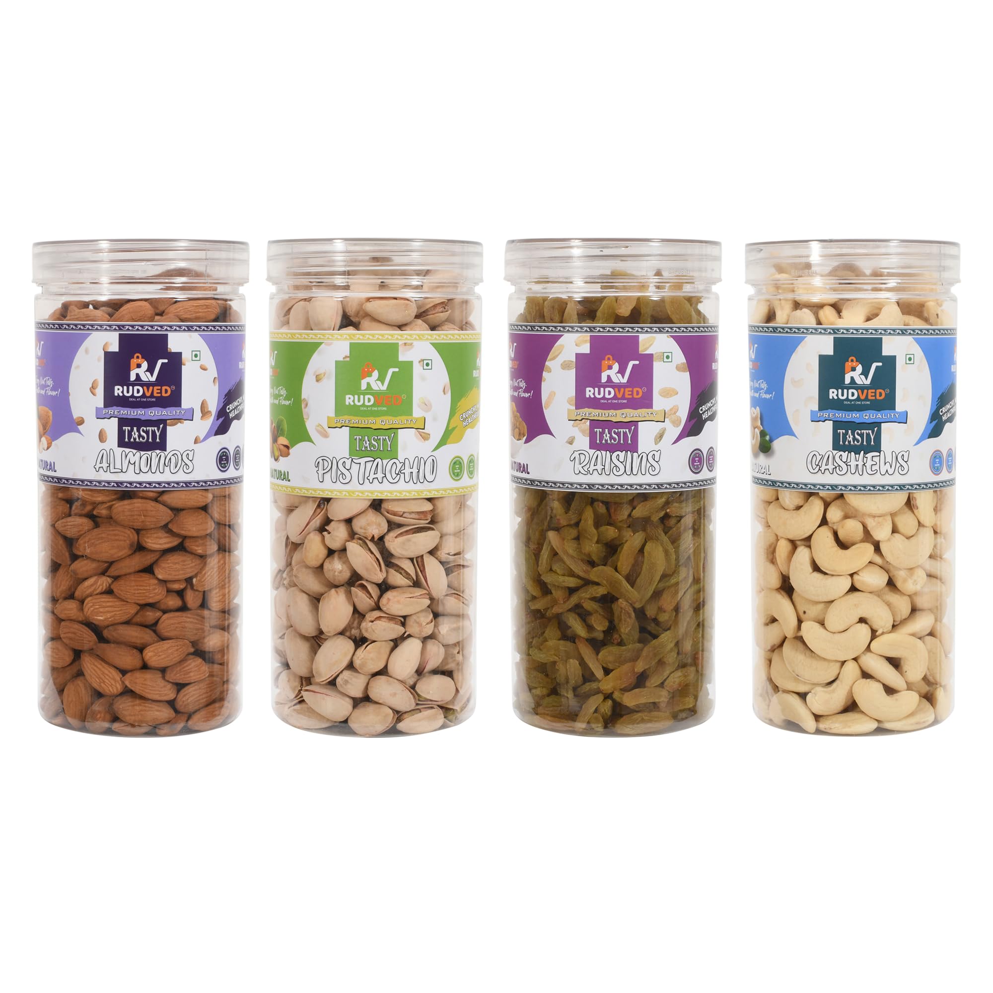 RUDVED Dry Fruits Jar Combo Pack of 4 X 750 gm Almonds Cashew Pista Raisins (B0D7Q2PCQ4) Amazon Price History, Amazon Price Tracker