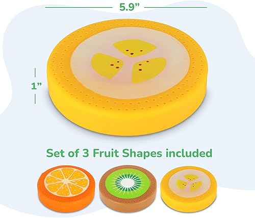 Miniatura 8 de ArtCreativity Juguetes de agua de frutas  Juego de 3  Juguetes de baño esponjosos para niños  Colores vibrantes con 3 diseños diferentes de frutas