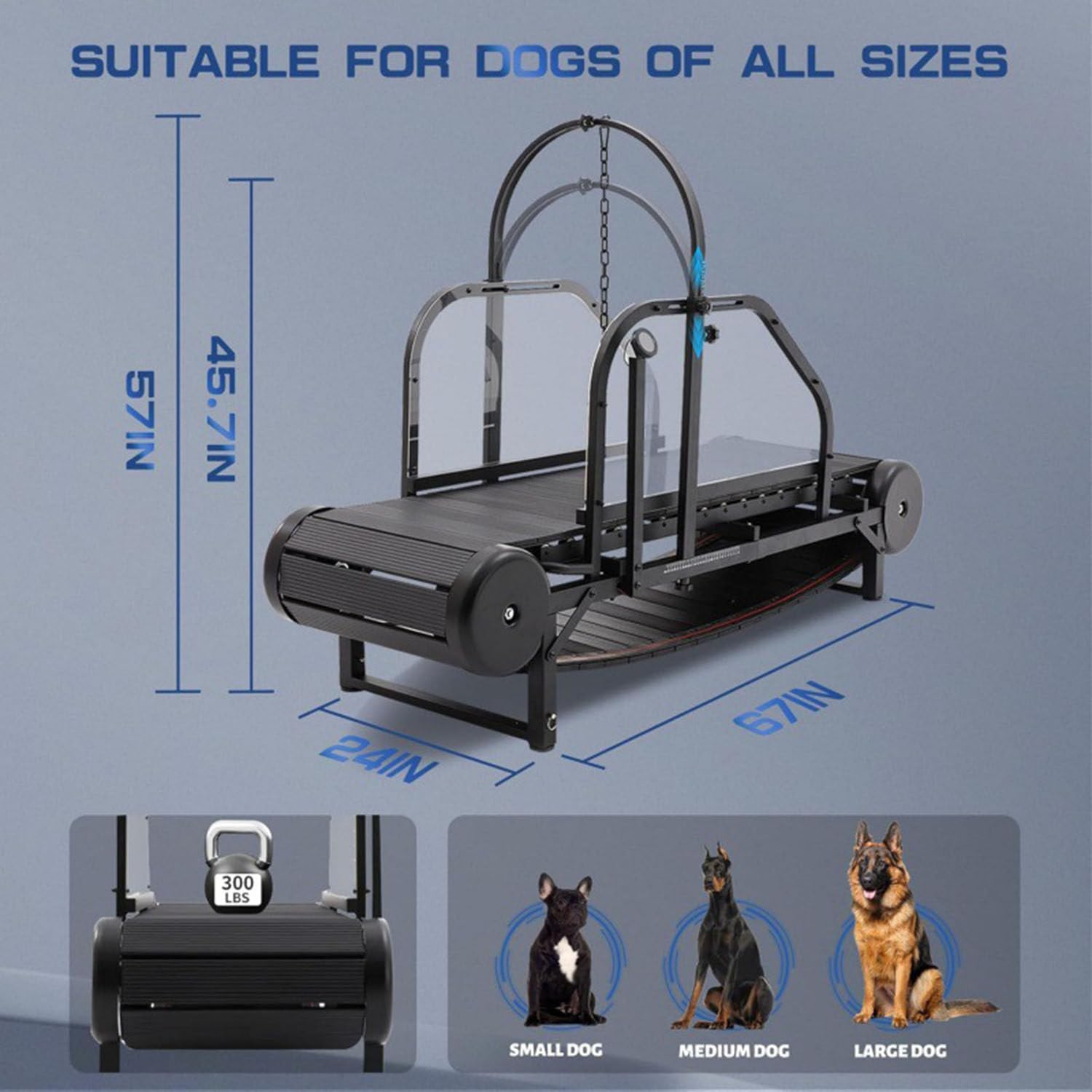 Cinta de Correr para Perros Grandes y medianos, Equipo de Ejercicio para Perros, Cinta de Correr para Perros, rampa Ajustable para Perros, máquina de slatmill con podómetro