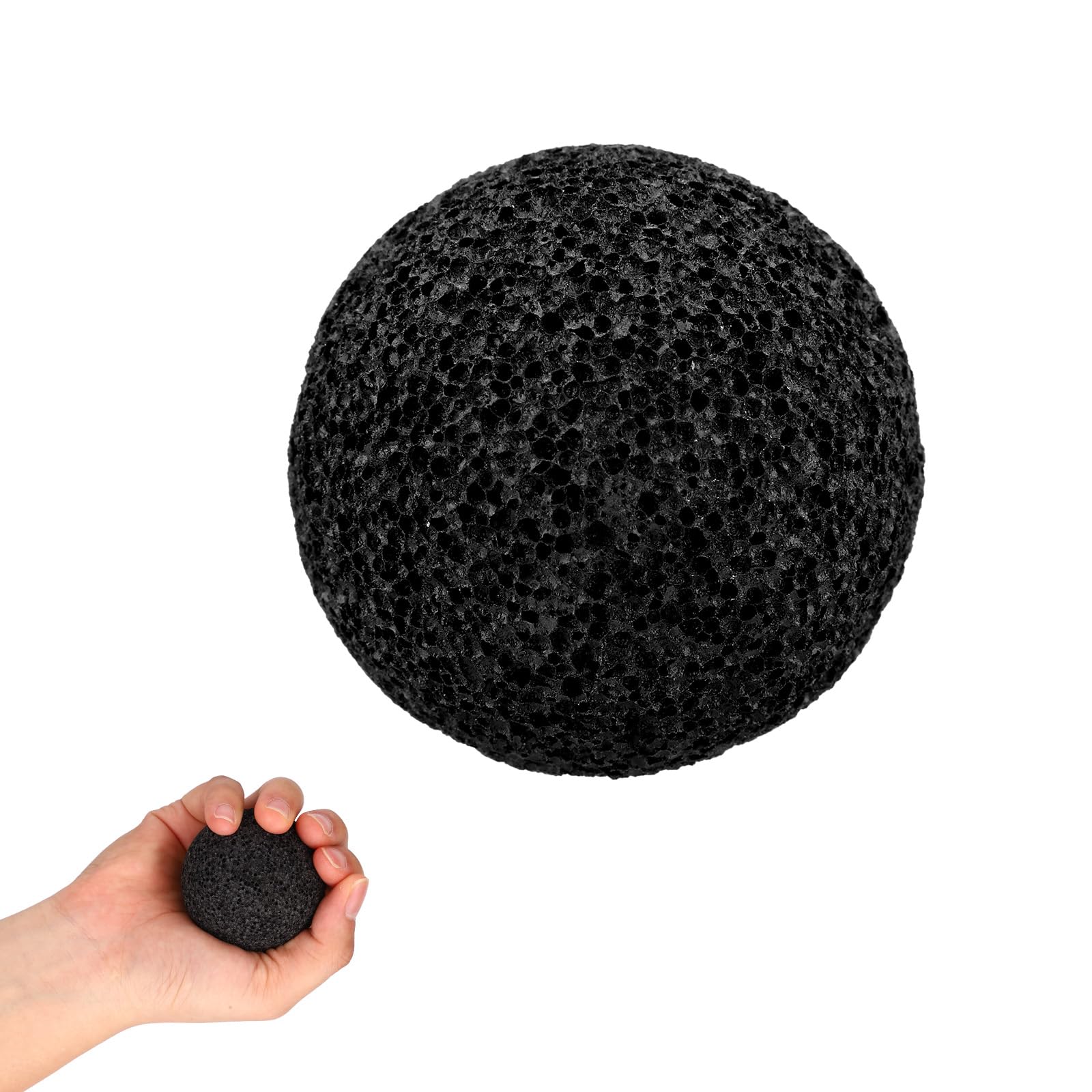 Black Callus Ball for Hand, Non-Sweat Moon Grip Ball Callus Rock for Skin Conditioning Building Grip Training Fidget Tool Anti-Sweat Anti-Slip Rock Climbing Strength Trainer
