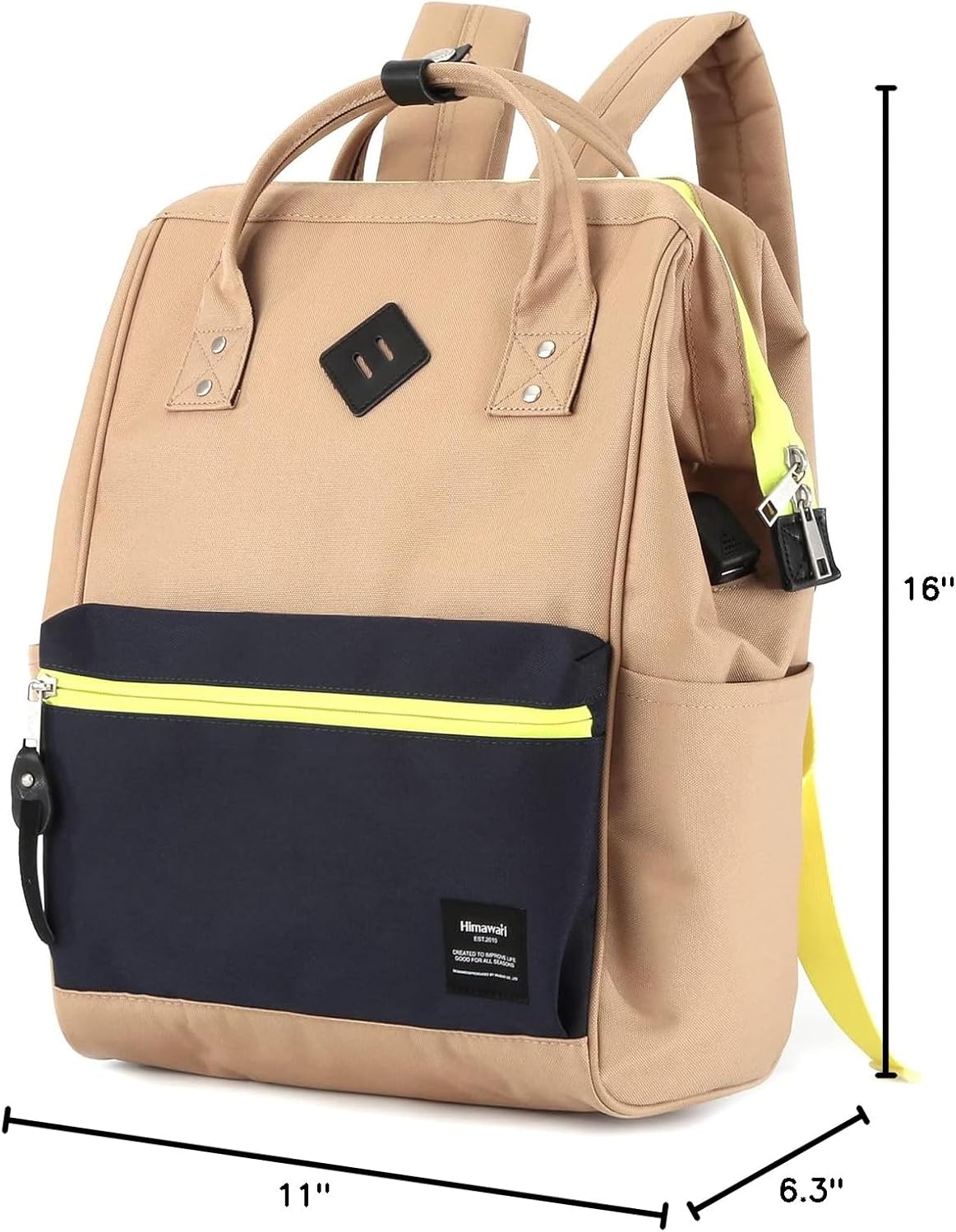 Himawari Laptop Backpack for Women & Men - Travel Backpack With USB Charging Port, Water Resistant, College & Business Bag - Image 9