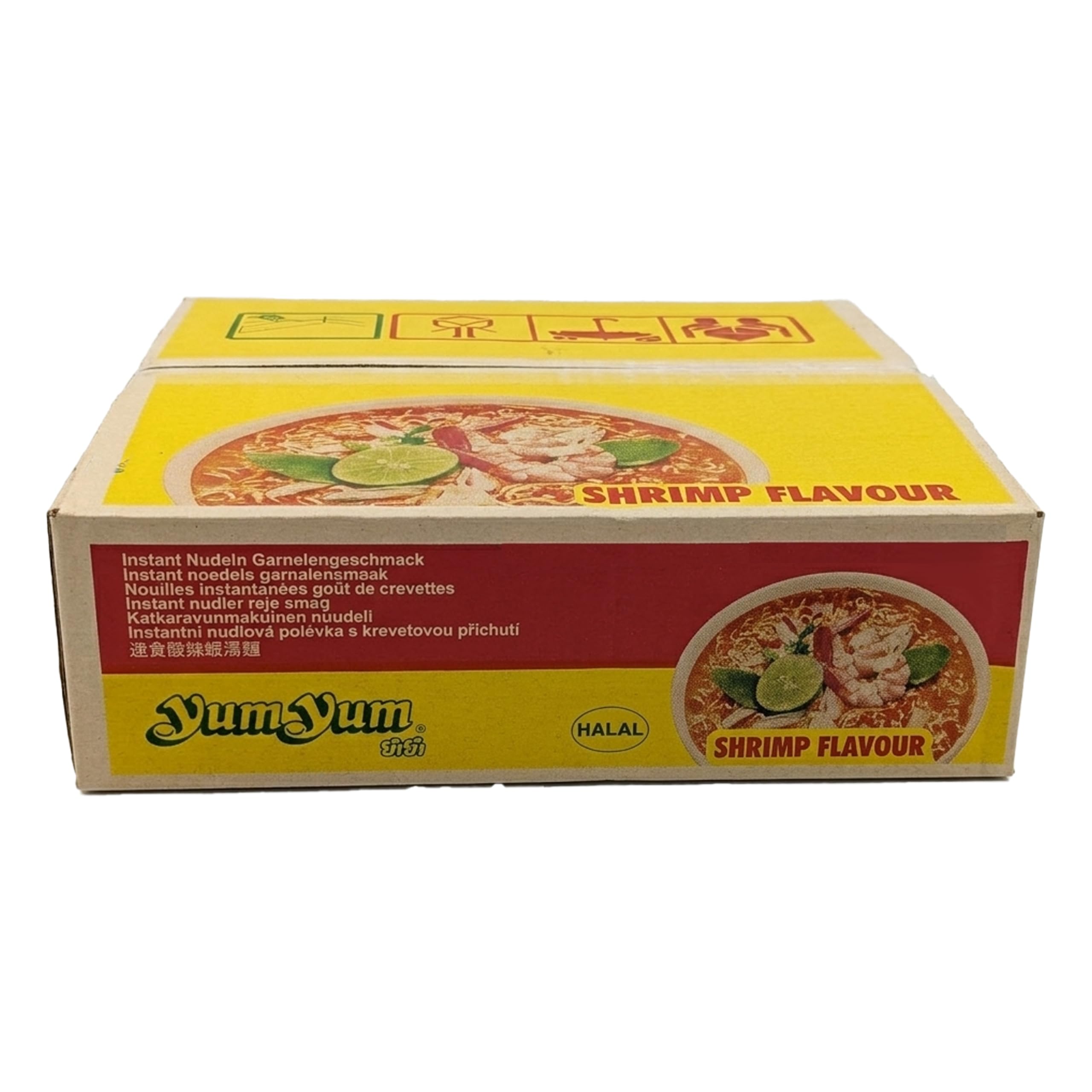 YumYum Shrimp Flavour 120x 60g Asiatische Instant Nudeln mit Garnelengeschmack, zubereitet in wenigen Minuten, ideal mit Zuckerschoten & Surimi, authentisch thailändisch, Herstellung in Thailand