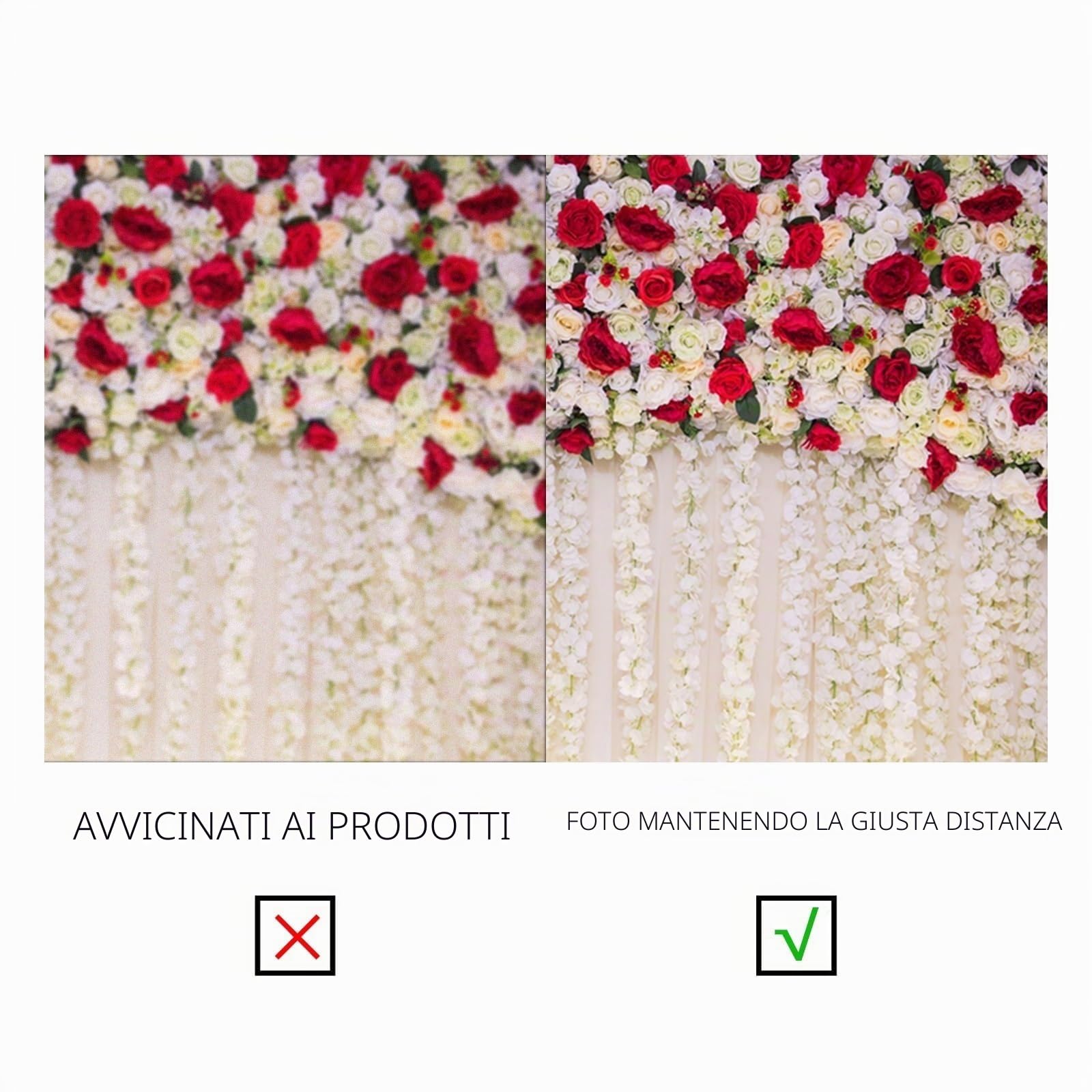YongFoto 3x2,5m Vinile fondali fotografici Sfondo di nozze Fiori di rose Tenda Bella parete floreale Sfondo foto San Valentino nozze Fondale foto Studio fotografico Accessori