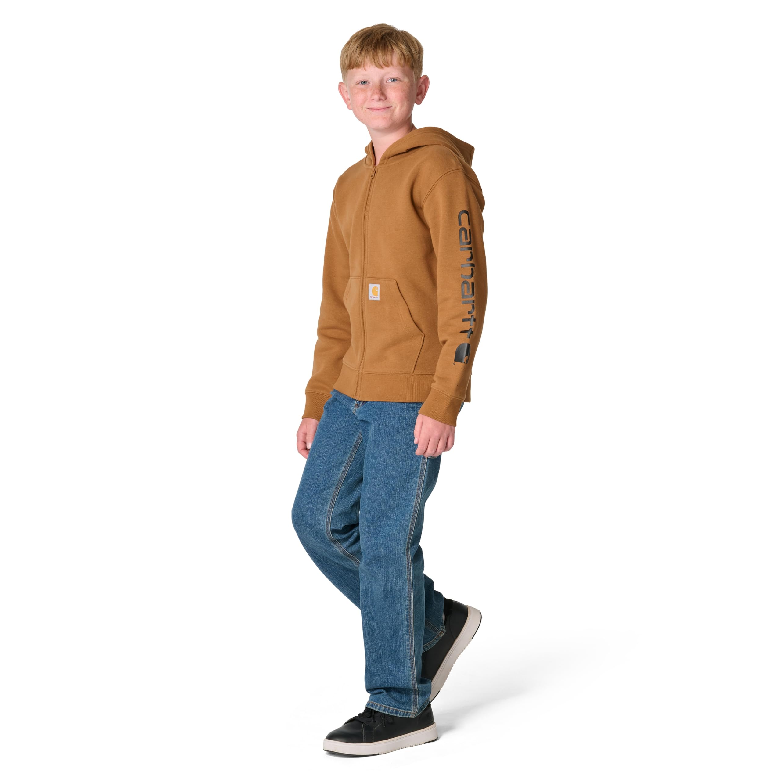 Carhartt Long-Sleeve Full-Zip Hooded Sweatshirt Hoodie Felpa con Cappuccio Bambino