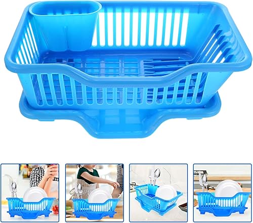 Miniatura 4 de Zerodeko 1 juego de escurridor de platos para el hogar, cesta multiusos para platos, cuencos y utensilios, estante compacto para encimeras limpias