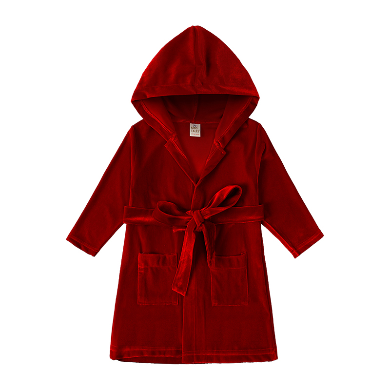 Amazon.com: Kids Tales Girls Boys Hooded Velvet Bathrobe Toddler Long  Sleeve Velour Robe Kids Fleece Bath Cover up with Belt & Pockets: Clothing,  Shoes & Jewelry