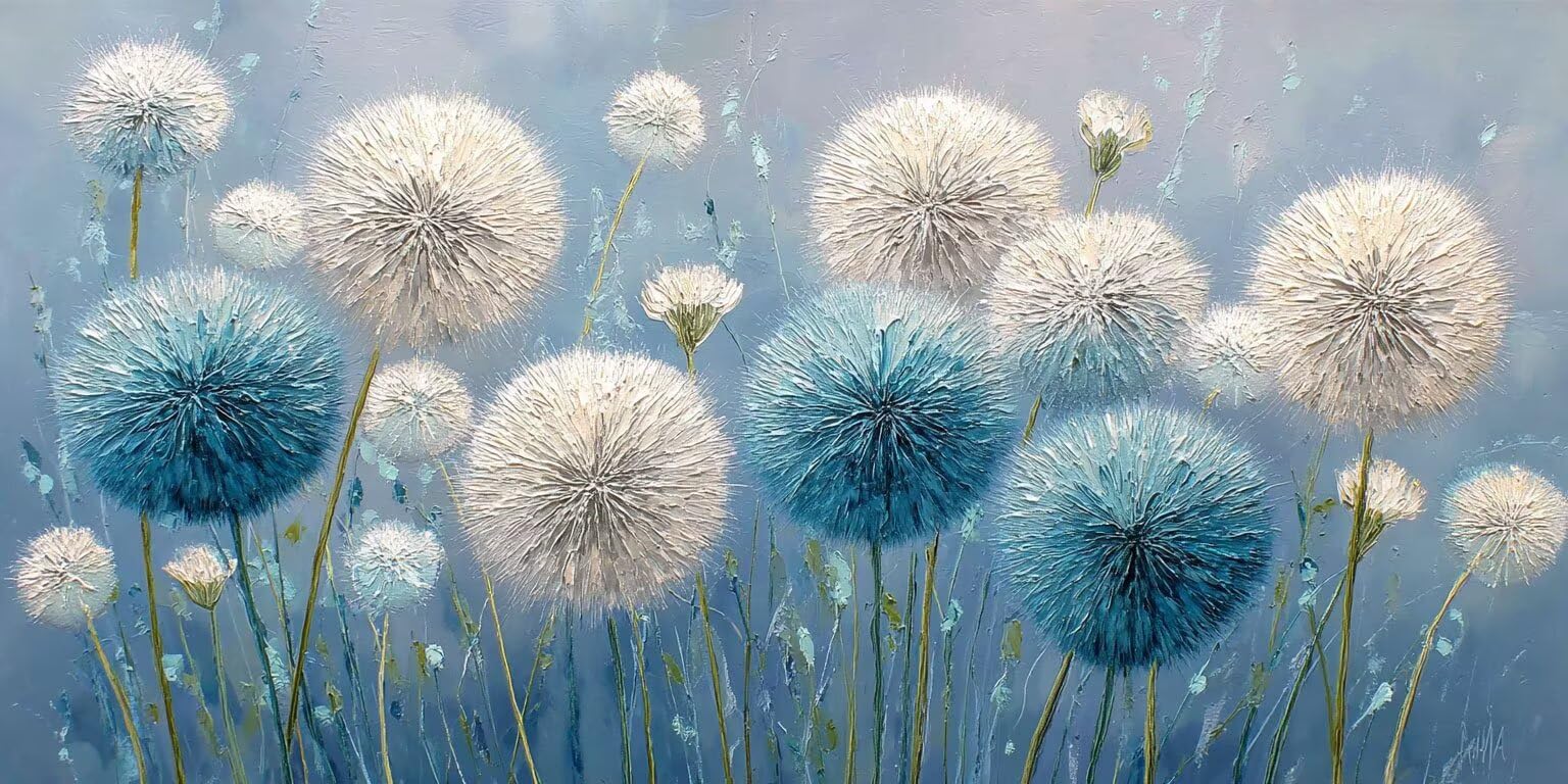 Pintar por Numeros Adultos, Diente De LeóN Blanco, 70x90cm 7JGWX-17