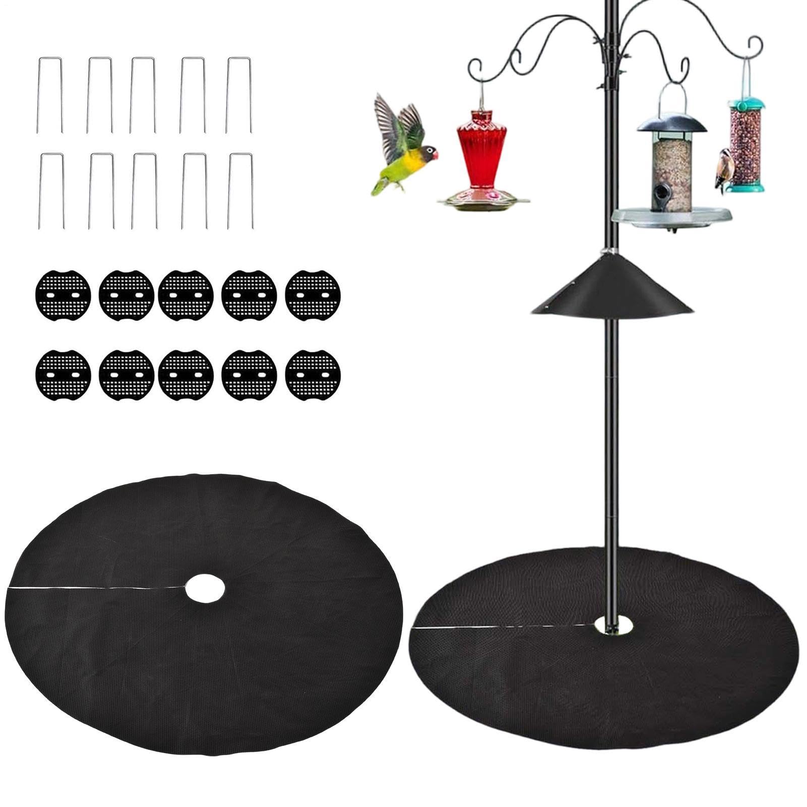 Under Bird Feeder Catcher Mat,Foodstays 47.2 Inch Protector | Under Bird Feeder Mat | for Family Friends Enthusiast Outdoor Garden Yard Lawn Ground Glass