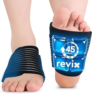 REVIX Foot Ice Pack Wrap for Plantar Fasciitis with 45-Min Long Lasting Relief, Reusable Cold Wrap for Ankle and Foot, Feet Ankle Ice Pack for Swelling, Achilles Tendonitis & Feet Discomfort, 2 Packs