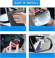 Vista 3 de 2 espejos de punto ciego, espejo retrovisor lateral redondo de vidrio HD sin marco, espejo retrovisor convexo de gran angular ajustable de 360°