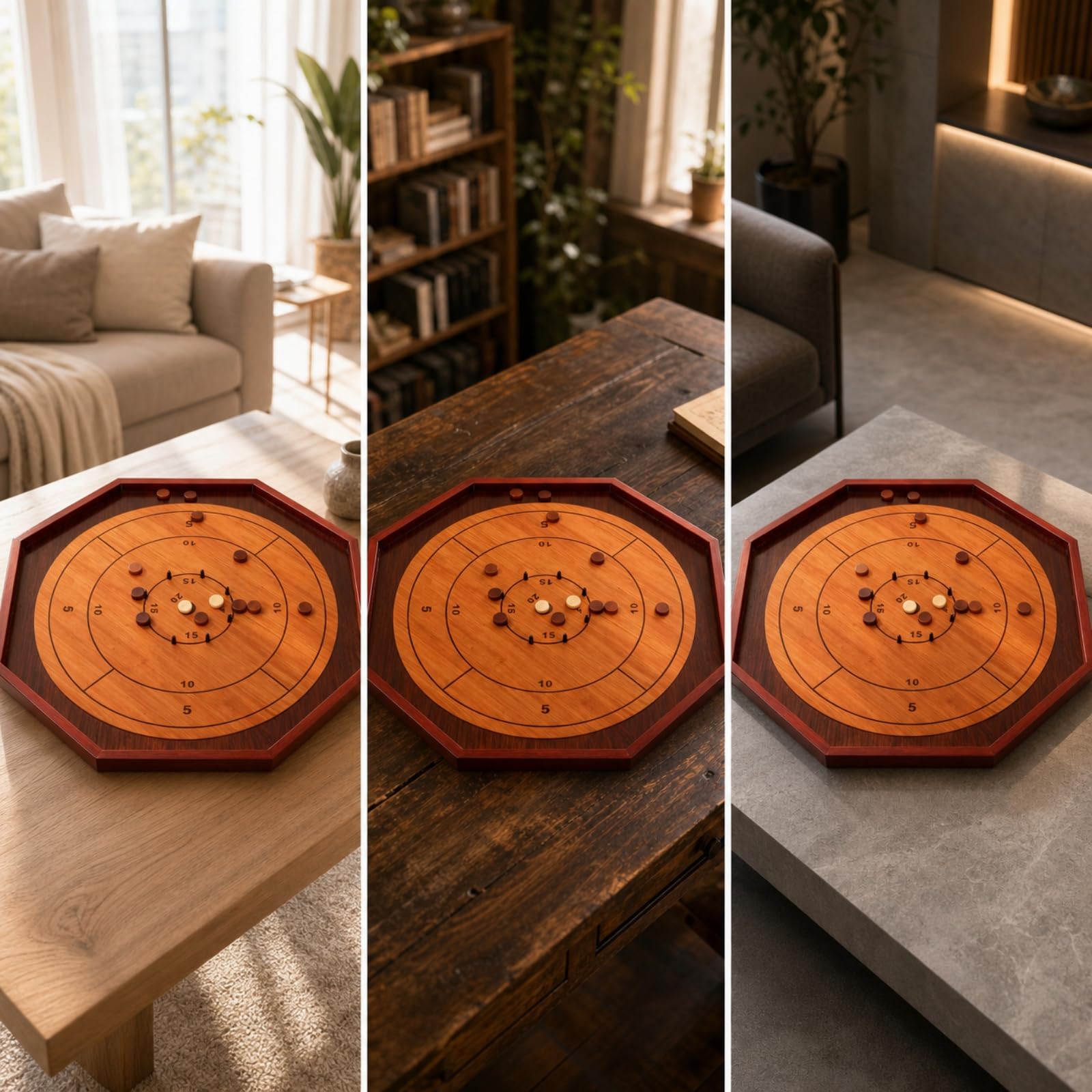 Gioco Canadese in Legno | Grande, Tavola da gioco di dischi canadese, Tradizionale, per Riunioni di Famiglia, Famiglie