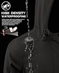 ICreek Veste de pluie Softshell imperméable pour femmes en peluche à capuche à longue pluie