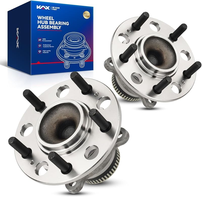 Par de cubos e rolamentos de roda traseira KAX 512437 para Hyundai Sonata, Kia Optima e outros modelos – 2 unidades