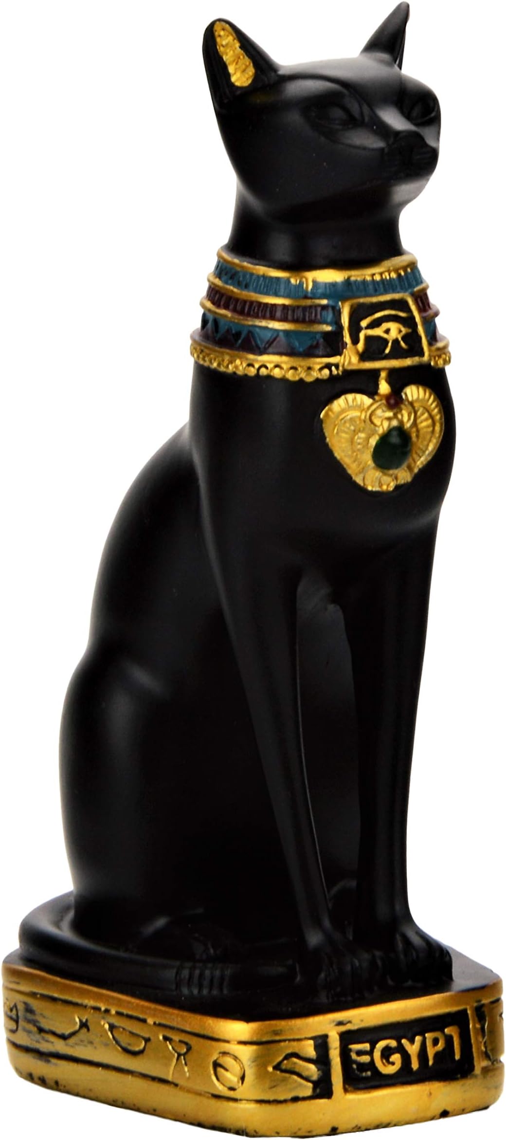NileCartEgyptian Bastet Collectible Figurine The Black Cat Goddess Statue - Handmade in Egypt (Medium 5.4 inches Tall)