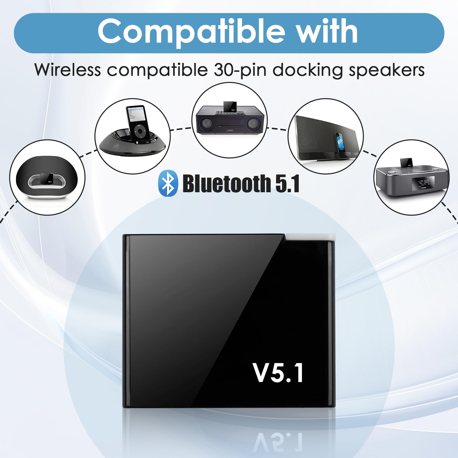 Récepteur Bluetooth 5.1 30 Broches Adaptateur Voiture Bose Sound Dock
