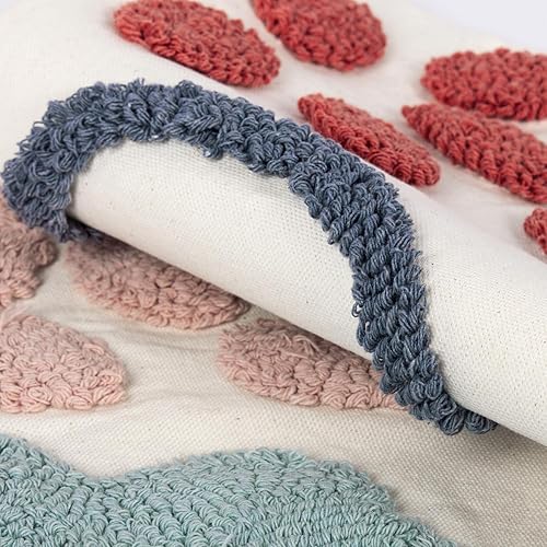 Funda de almohada lumbar con diseño abstracto bohemio de 12 x 20 pulgadas, diseño de nube de lluvia, funda de cojín de lino con acento neutro,