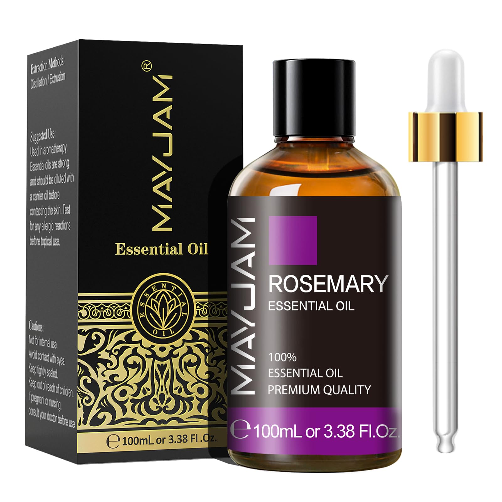 MAYJAM Aceite Esencial de Romero 100ML, Aceite de Romero para difusor, Humidificador, Bricolaje, Hogar, Armarios