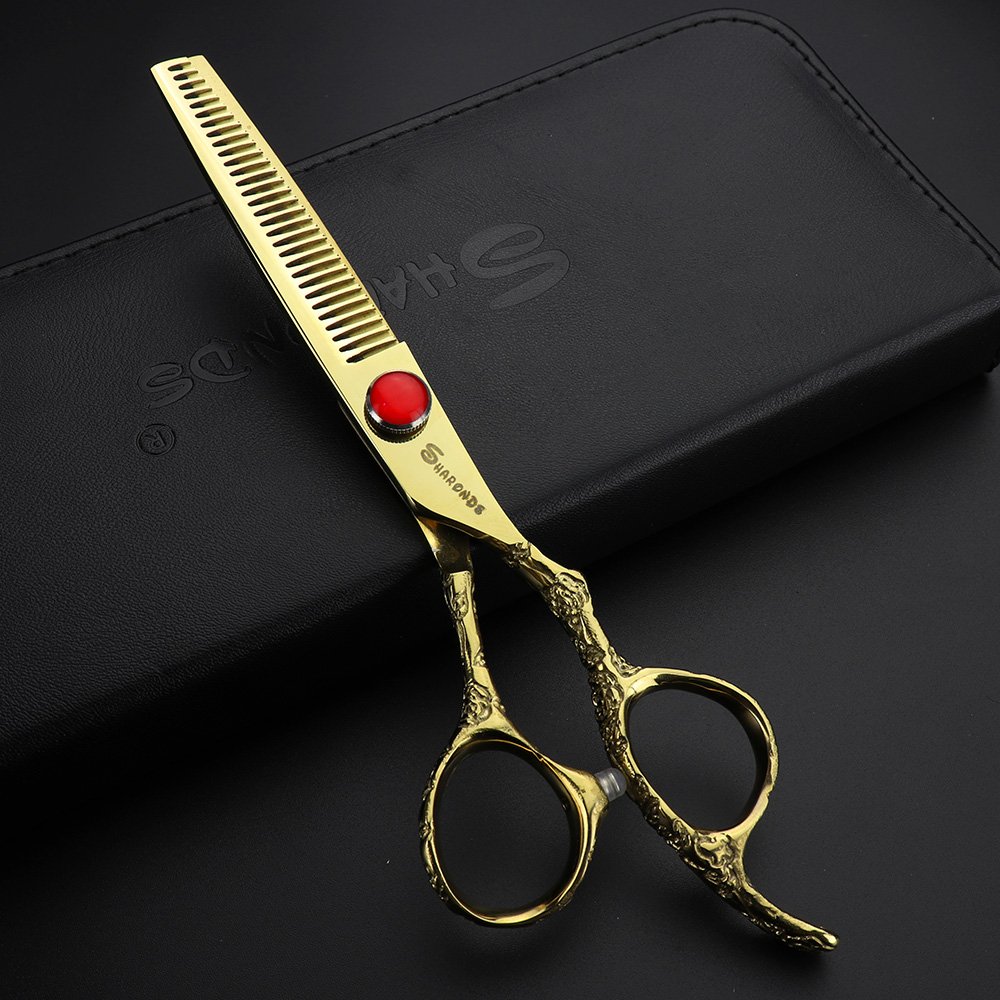 Doré Ciseaux de coiffeur 5,5 pouces 6 pouces et 7 pouces Ensemble de ciseaux de coiffure