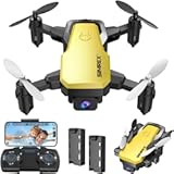 SIMREX X300C Mini Drone with Camera 720P HD FPV&comma; RC Quadcopter Foldable Drone With Altitude Hold&comma; 3D Flip&comma; Headless Mode&comma; Gravity Control and 2 Batteries&comma; Gifts for Kids&comma; Adults&comma; Beginner&comma; Yellow