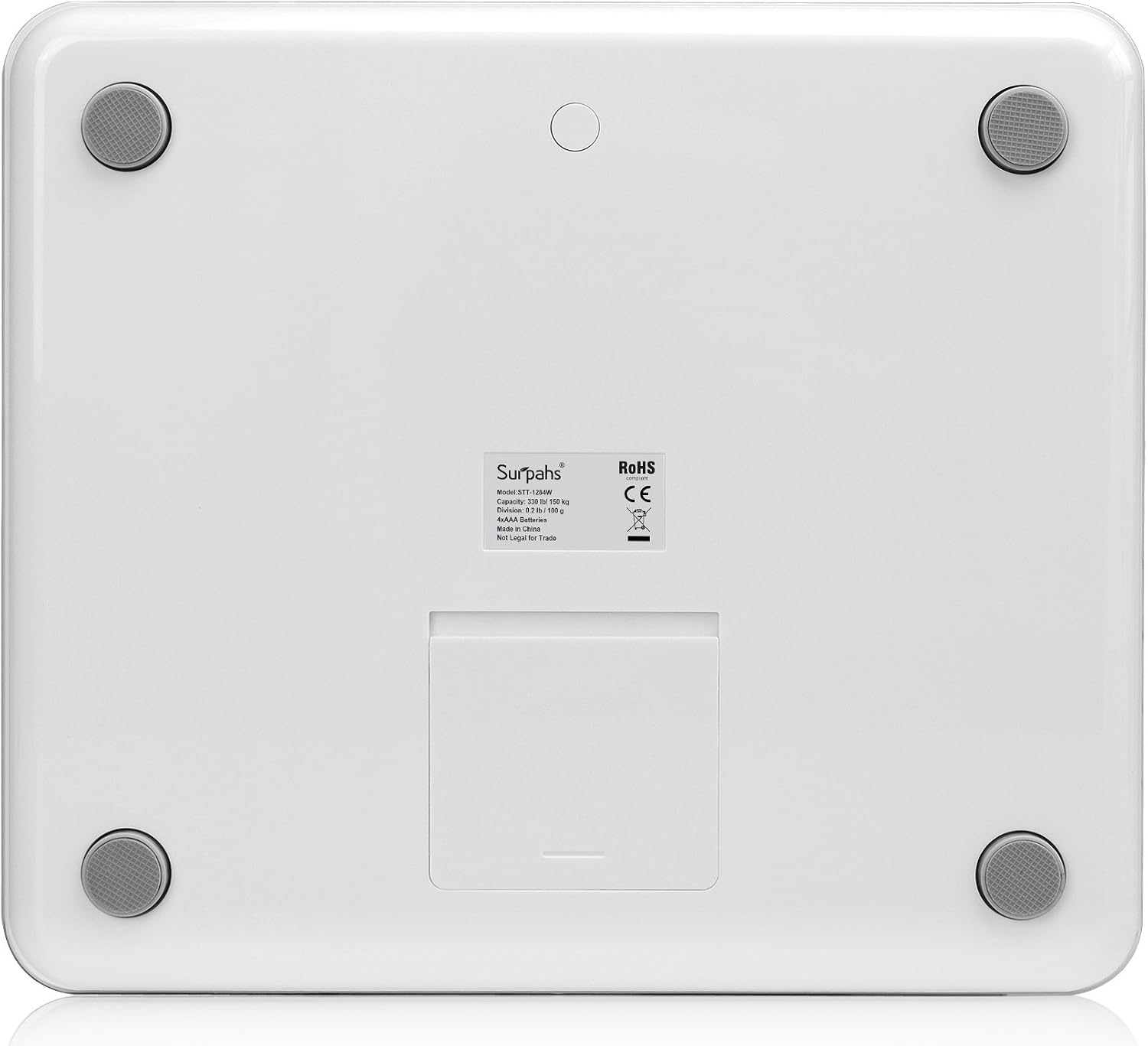 Surpahs Shiny Small Lightweight Digital Bathroom Scale w/BMI Calculation, Auto Identify 4 Users [White]
