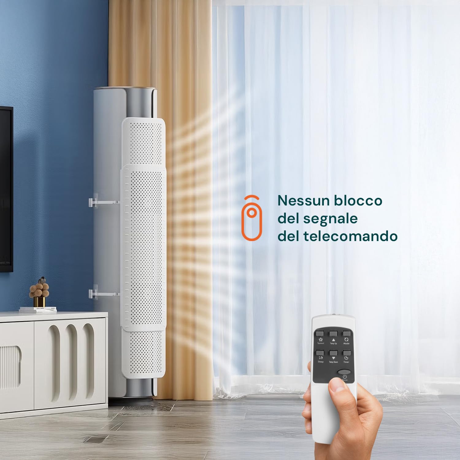 Avilia - Deflettore Condizionatore Regolabile Universale da 58,5 a 93 cm per Casa e Ufficio, Installazione Facile, Orientabile, Compatibile con Telecomando, Ideale per Clima Ottimale