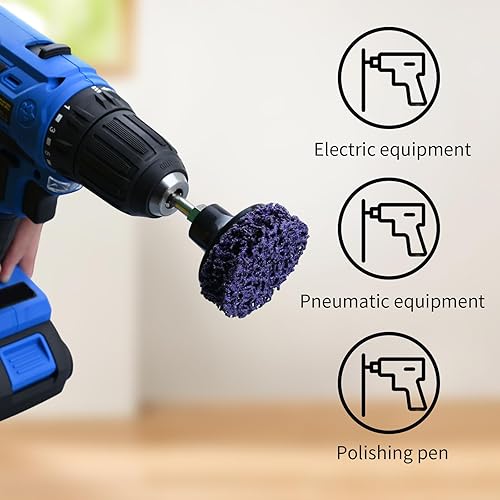 Miniatura 5 de Paquete de 10 discos de eliminación de pintura de 2 pulgadas, disco de tira rápida para taladro, disco de tira rápida para tiras de pintura, limpia