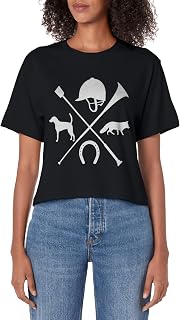 Fox Hunting Foxhound Crop Horn Hound Fox Hunt Women's Crop Top