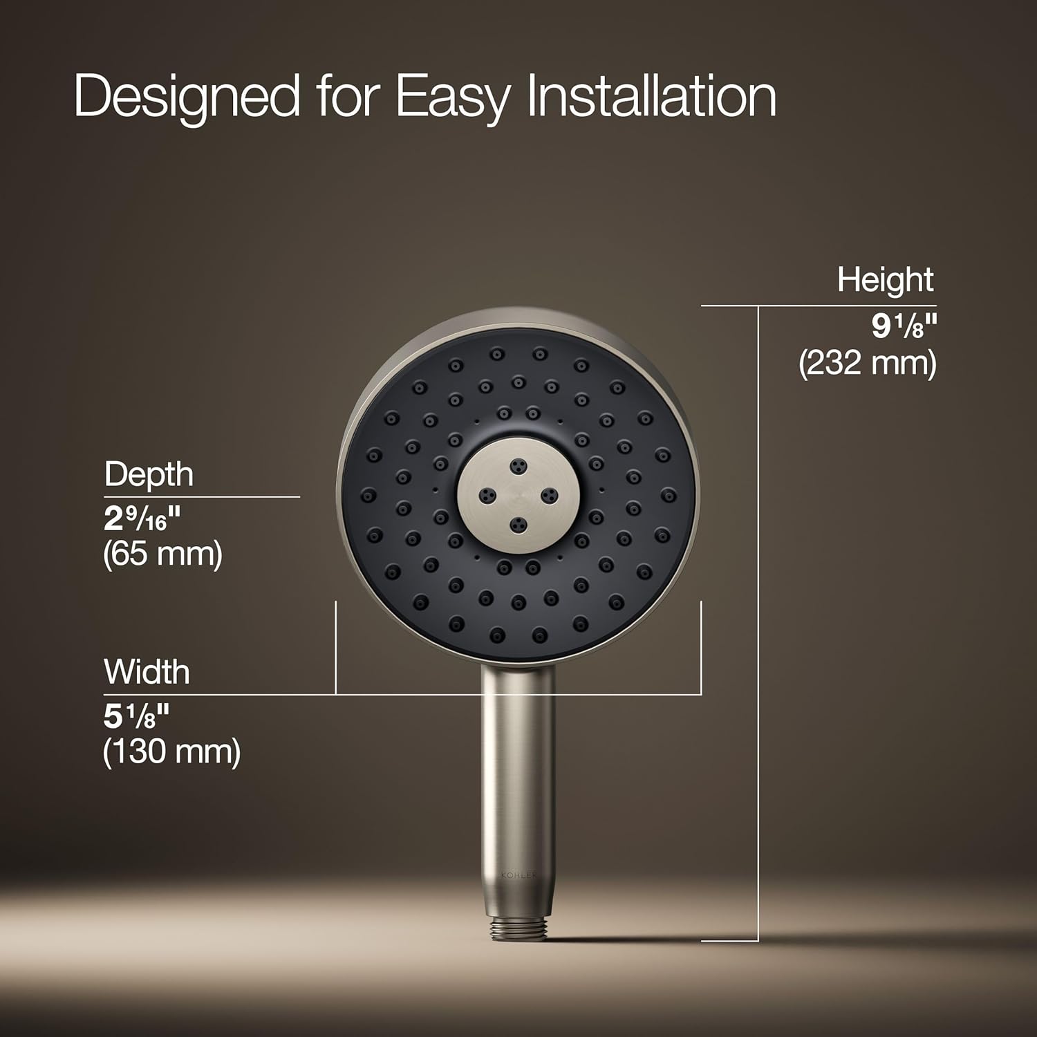 Kohler 26282-G-BN Statement® Round three-function handshower, 1.75 gpm, Vibrant Brushed Nickel
