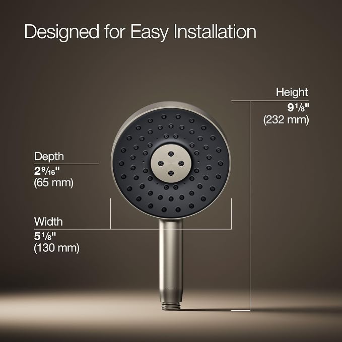 Regadera manual redonda Kohler Statement® de tres funciones, 1,75 gpm, acabado níquel cepillado vibrante miniatura 3