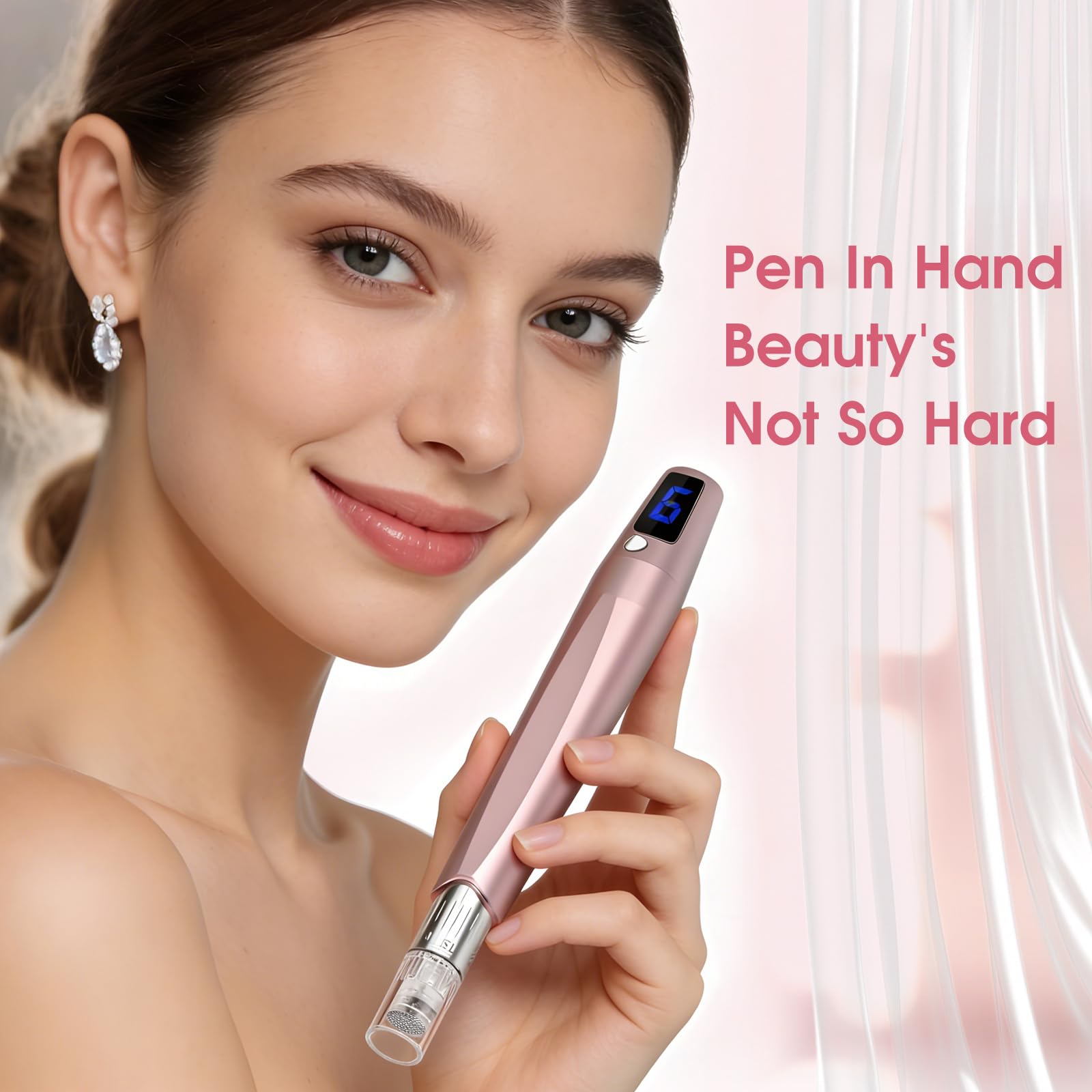 Microneedle Derma Roller for Skin, 0.25mm Microneedling Pen for Women Men Home Use