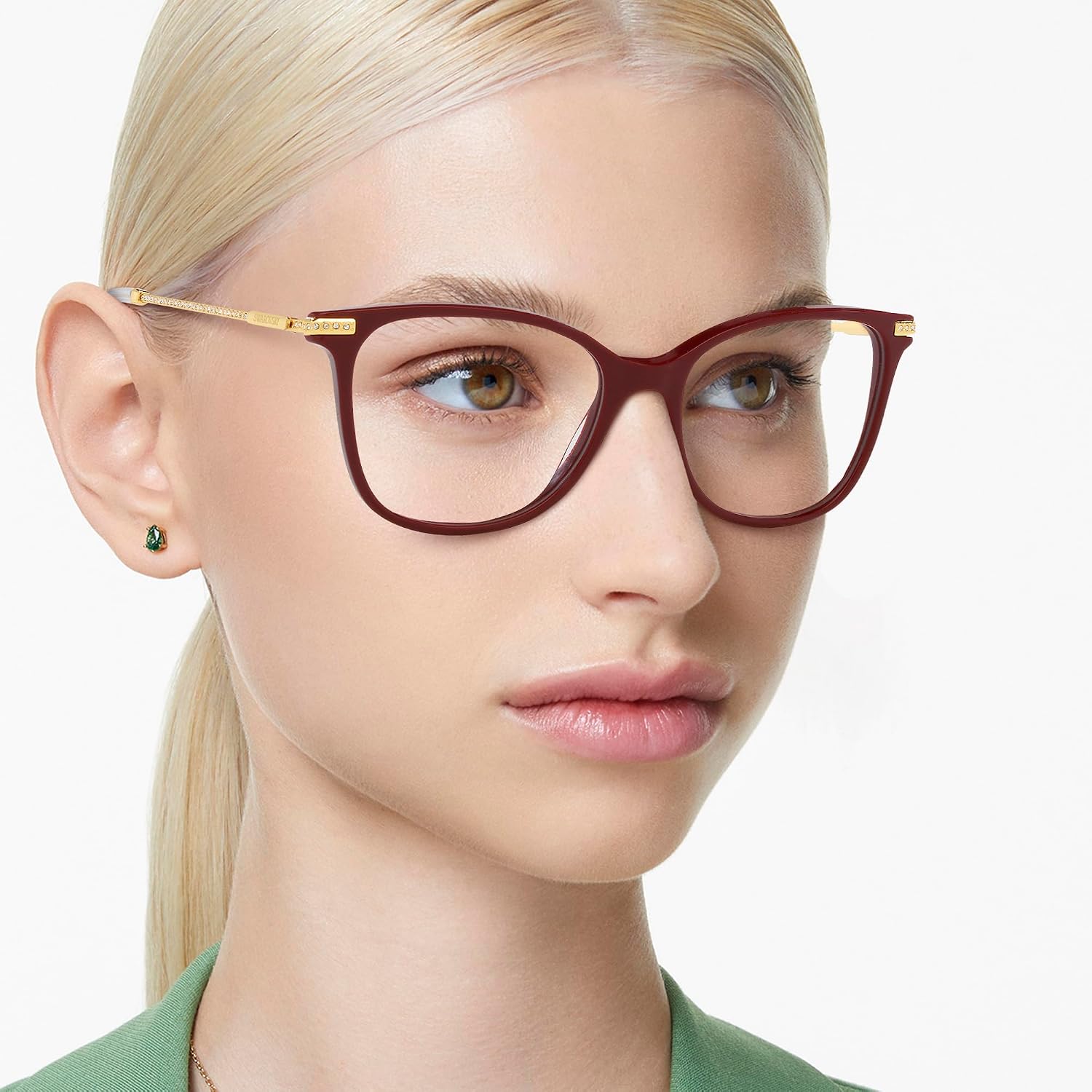 Swarovski womens Sk2010 Square Prescription Eyewear Frames
