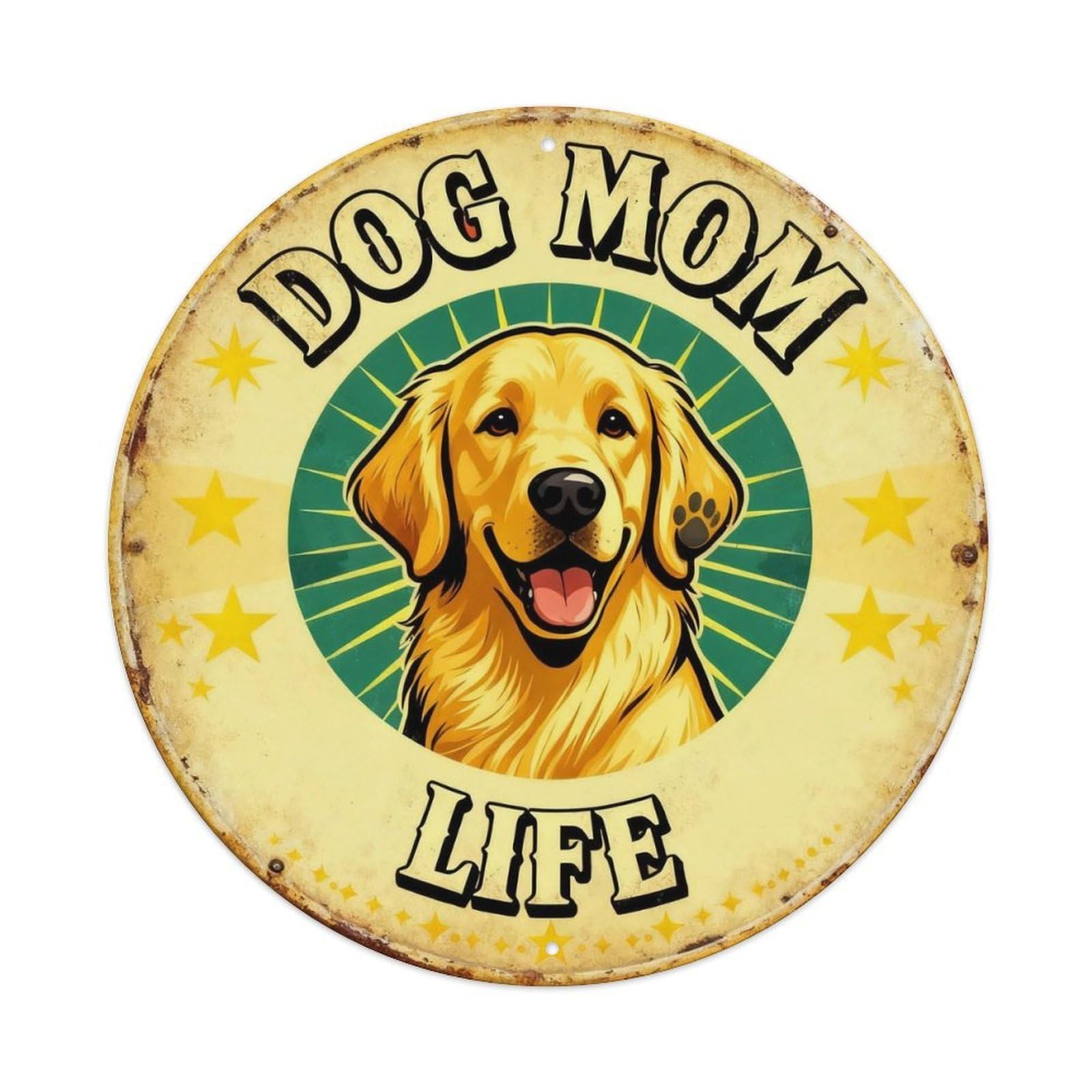 Dog Mom Life Retro Metal Sign Metal Tin Sign Plaque