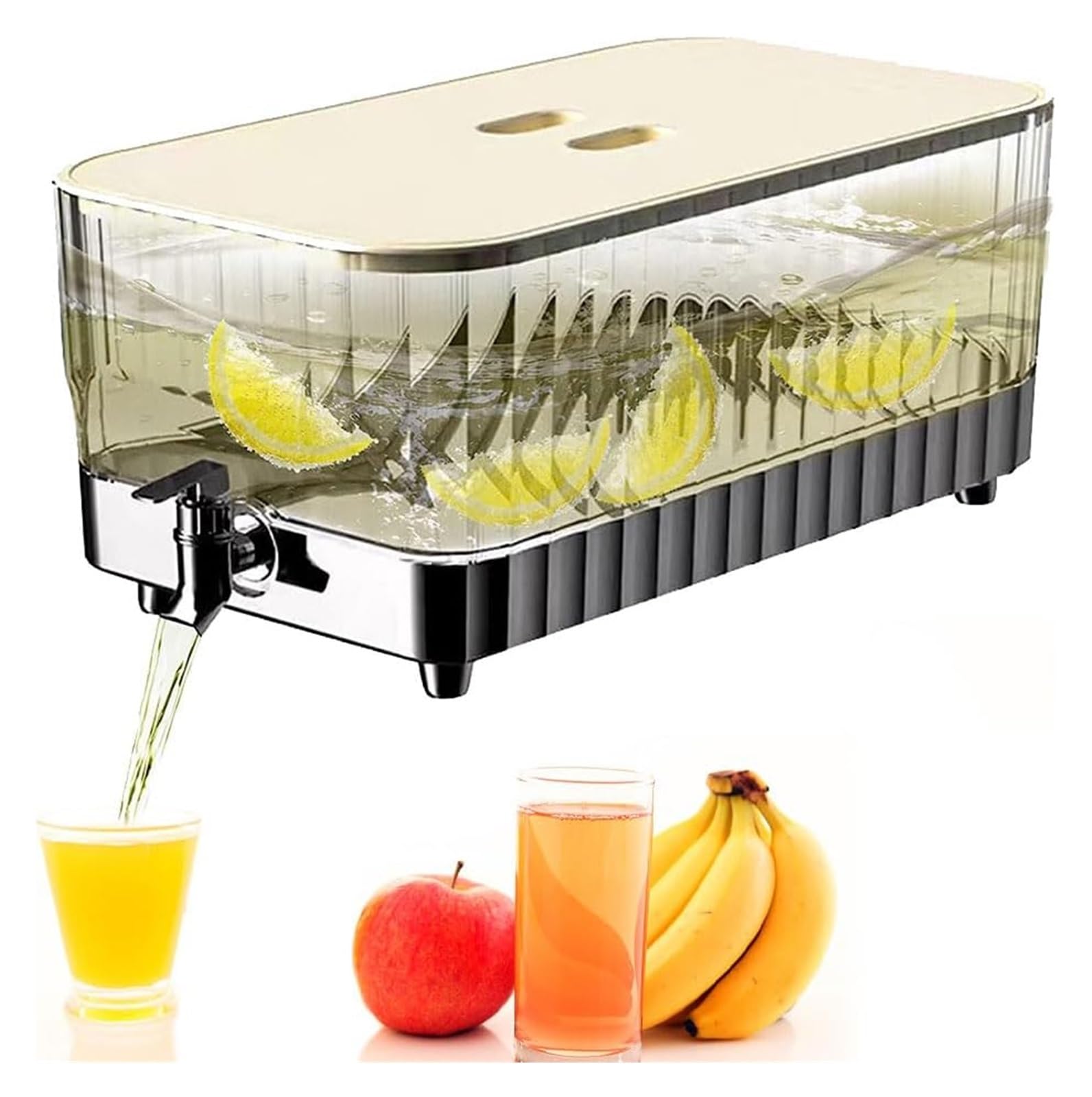 HCZKIUJY Glass Beverage Dispenser,Juice Dispenser, Fridge Beverage Dispenser for Refrigerator Cold Kettle Large for Making Teas and Juices (B)
