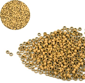 2.5mm Copper Nano Beads for Hair Extensions Micro Links Beads Nano Ring Hair Extensions Beads 200 Pcs, Dark Blonde
