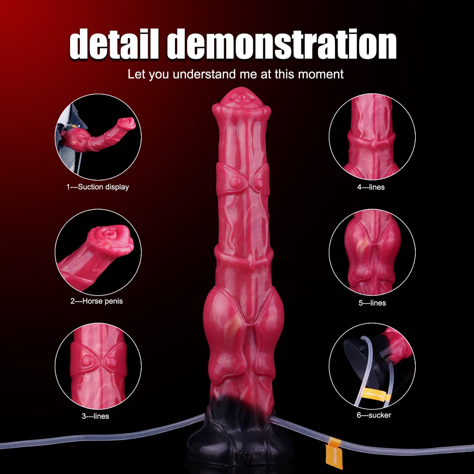 AMAZBEE Gode éjaculateur gonflable avec tube d'aspiration Base d'expansion Nœud Faux pénis Jouet sexuel pour homme prostate anale Consolador en silicone (D)