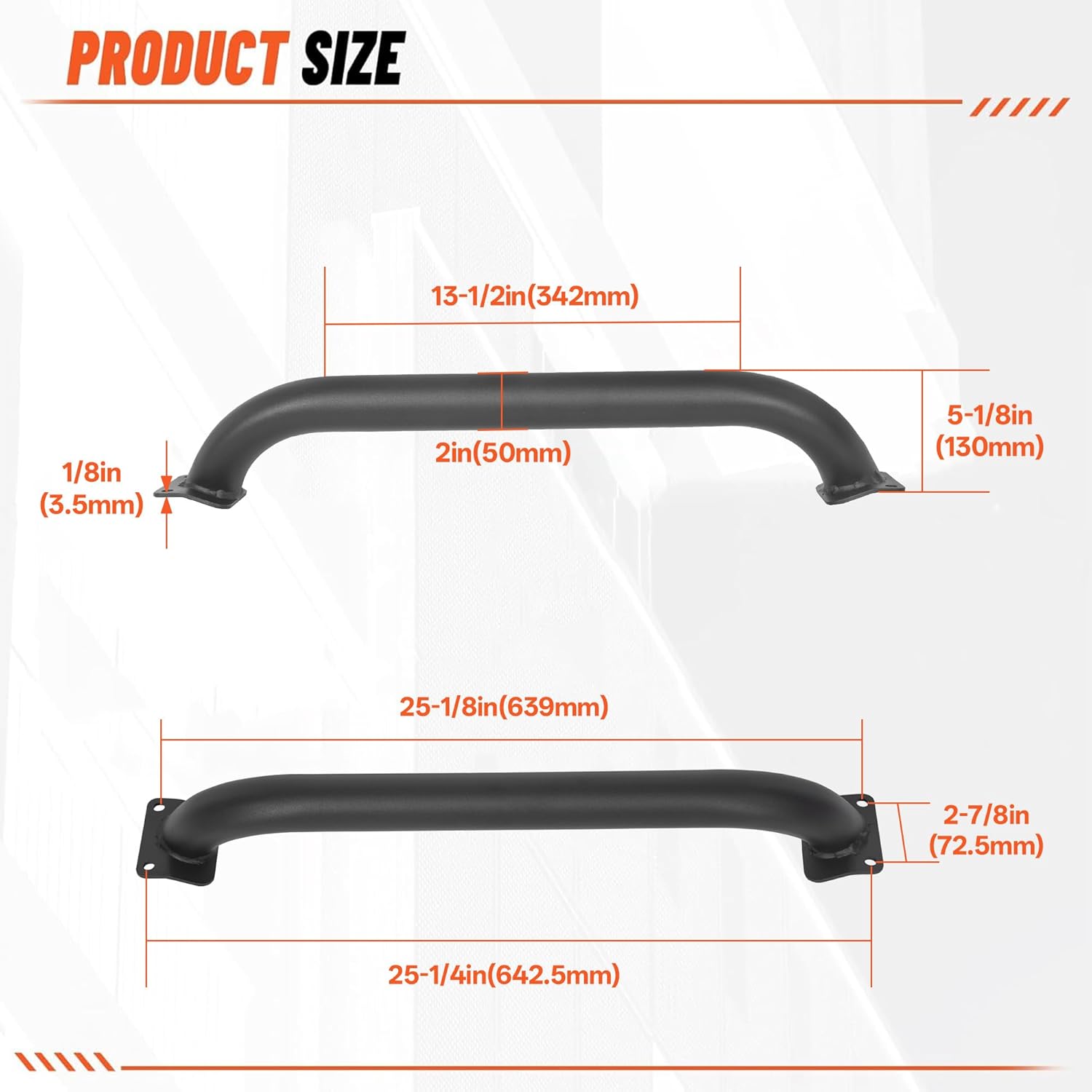 ECOTRIC 3-1/8 Inch Height Brush Guard Compatible with 2018-2026 Jeep Wrangler JL & 2020-2026 Gladiator JT 82215351 Rubicon Bull Bar Brush Push Bar Front Bumper Grill Guard