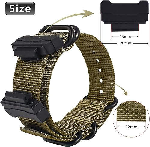Miniatura 4 de Correa de nailon de repuesto compatible con Casio G-Shock Watch modelo GA-100 GA-110 GA-100C GA-300 GA-120 GA-200 GD-100