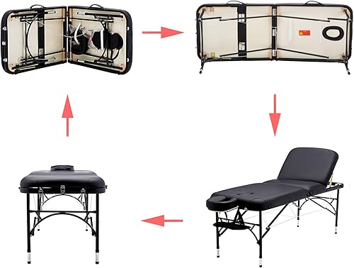 Miniatura 7 de Artechworks Mesa de masaje plegable portátil ligera de 28 pulgadas de ancho, 3 pulgadas, para salón facial, spa, cama de tatuaje con patas de