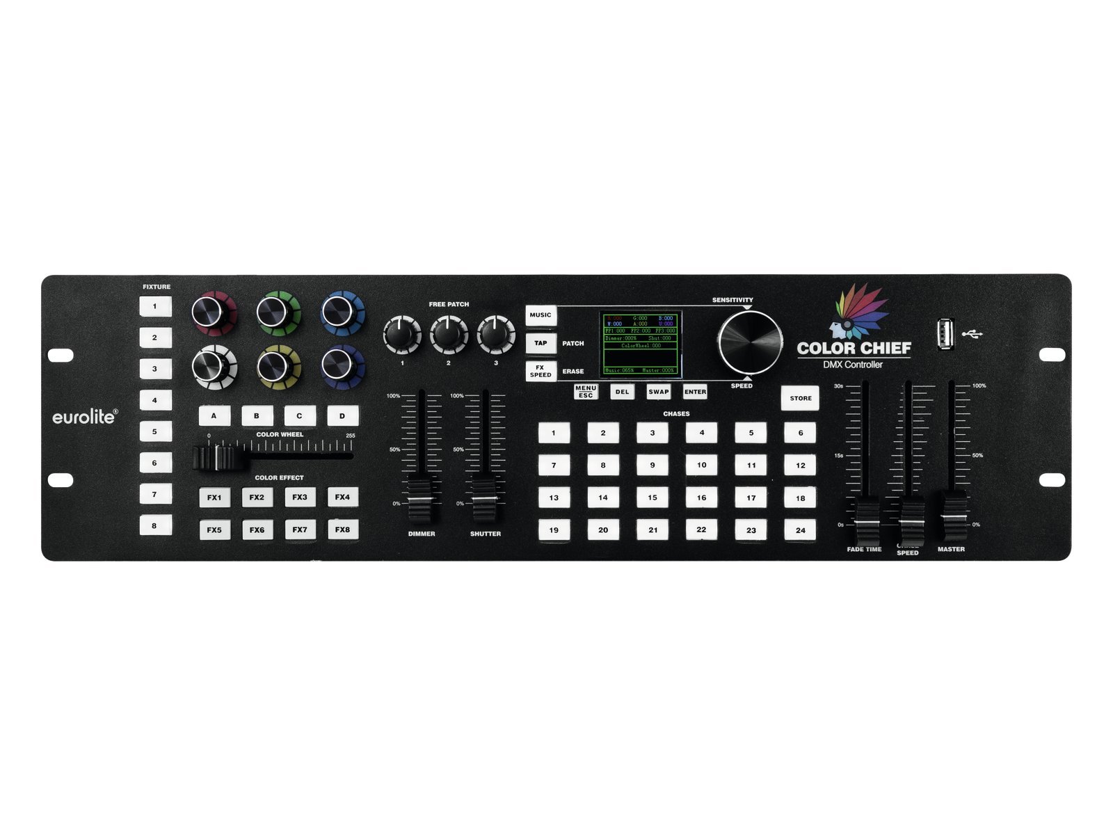 Eurolite DMX LED Color Chief Controller | DMX-Lichtpult mit innovativer Steuerung für LED-Scheinwerfer