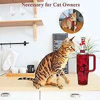 Vista 7 de 4 piezas de adornos para popote de Navidad, cubierta de popote Stanley de Amreich Christmas Stanley, vaso de 30 onzas y 40 onzas con asa, fundas