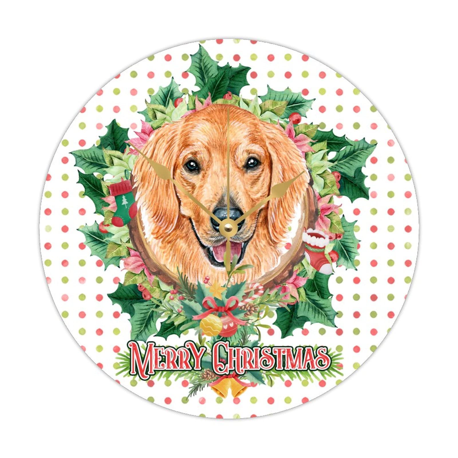 Horloge de Noël pour chien en bois, le cadeau idéal pour maîtres