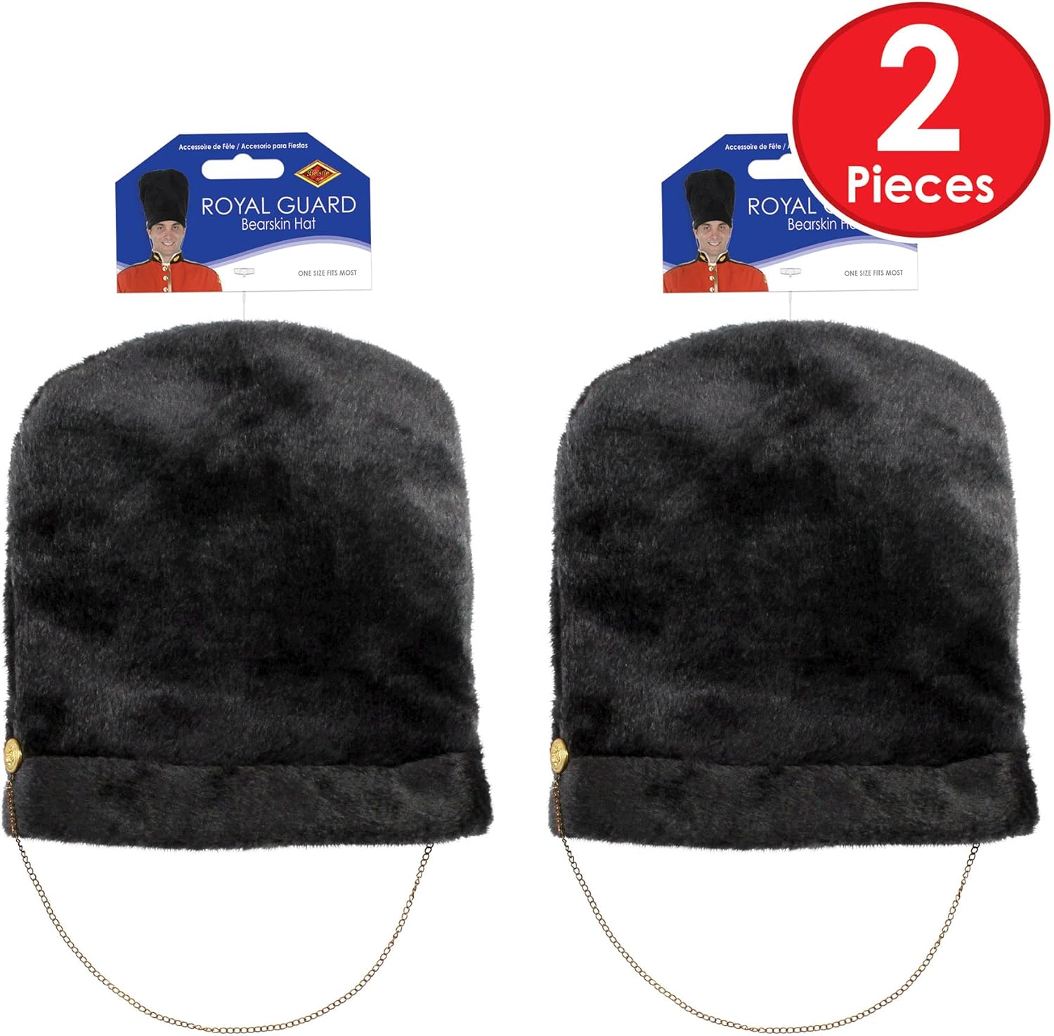 Beistle Unisex Plush Royal Guard Hat - English Bearskin Costume, Halloween Dress Up, International Themed Headwear