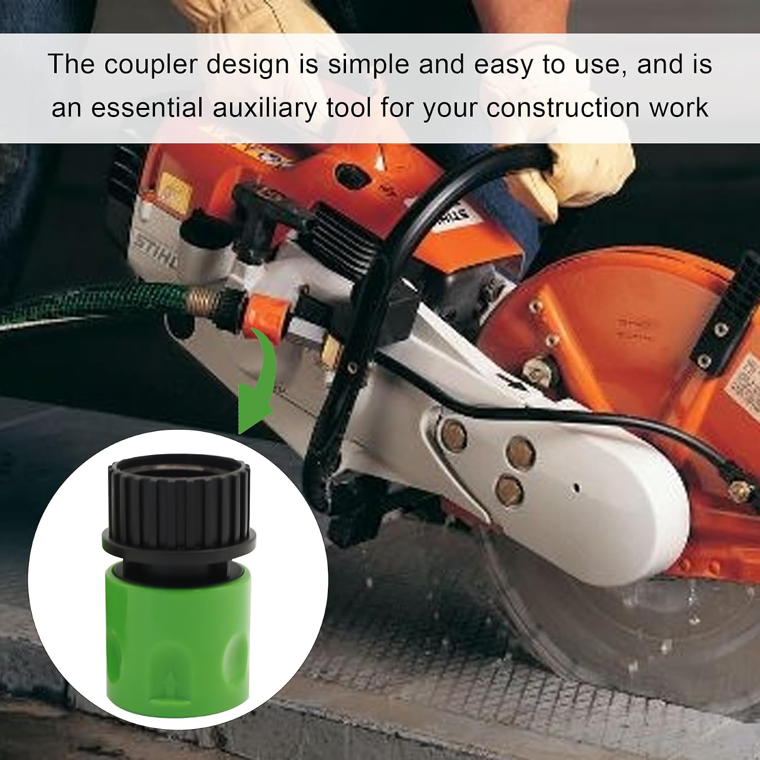 2 Pcs Water Connector Coupling Sleeve 4201-670-1701 fit for Stihl TS400 TS410 TS420 TS700 TS800,Replace for 42016701701; 503266003 503 26 60-03; 609 082 662 609082662; 123120-4 (3/4" Green)