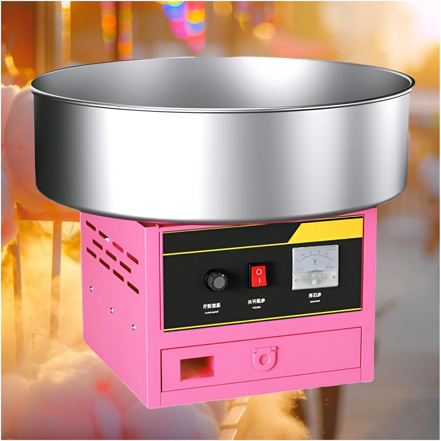 Cotton Candy Machine Cart, Electric Candy Floss Maker, Commercial-Grade, for Concession Stands,Amusement Park,Food Store,1200w A