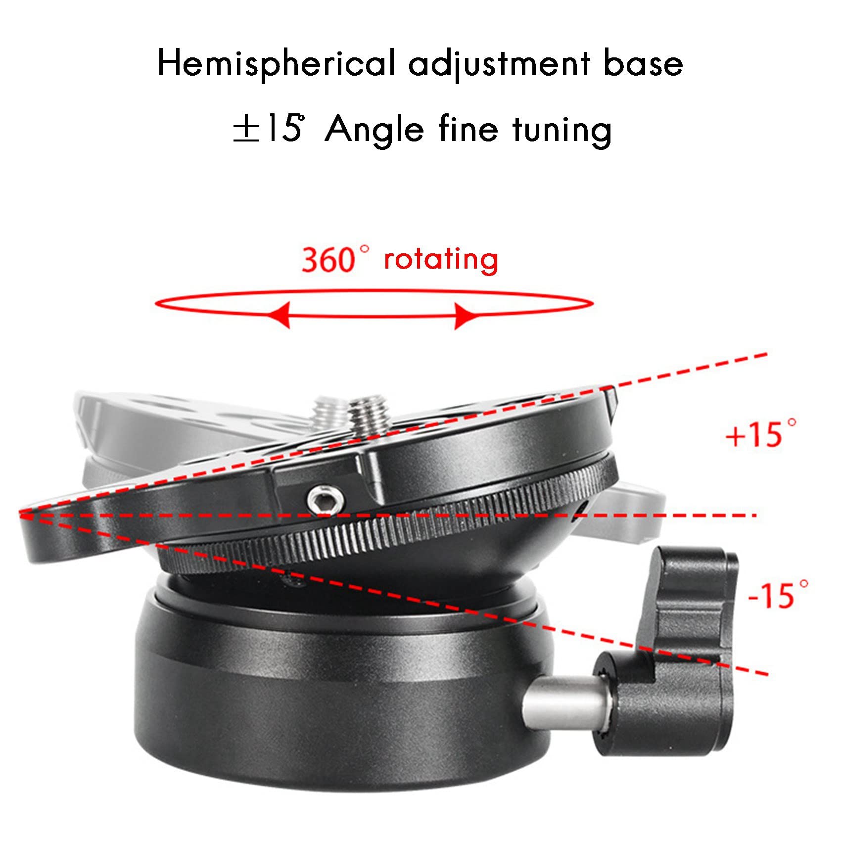 2X DY-60N Tripod Head Levelling Base Adjusting Plate with Bubble Level for DSLR Camera